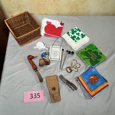 Basket of barware