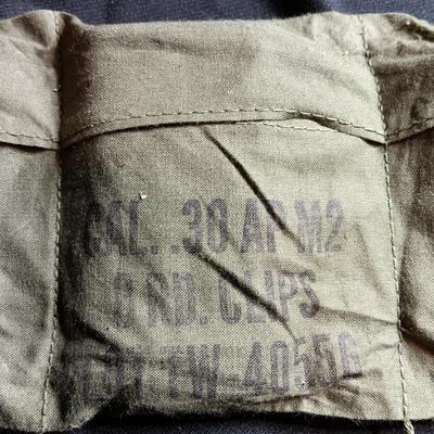 Military issued Ammunition Bandoleer with Cal. 30 AP M2 8 round clips ARMOR Piercing Ammunition