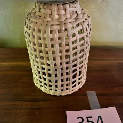 Small newer rattan lamp