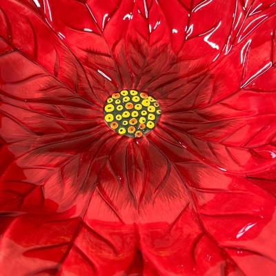 Poinsettia serving bowl