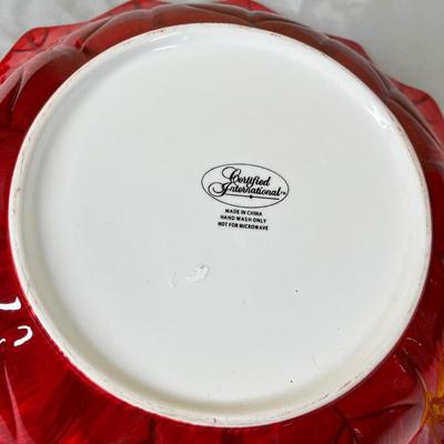 Poinsettia serving bowl