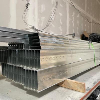 Shelf Full of 10' long Galvanized Steel 2" x 6" Studs - maybe 90 pieces & maybe 8 pieces of 2" x 4" studs