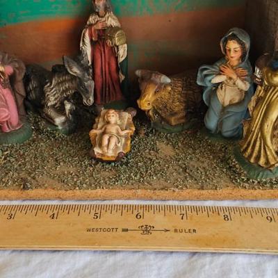 Manger Nativity Scene with light