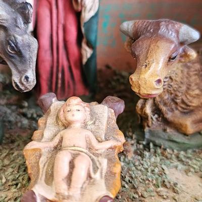 Manger Nativity Scene with light