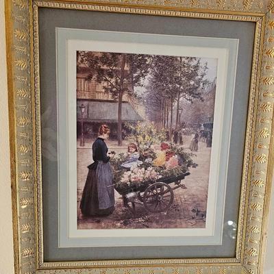 2 prints in gilt gold frames