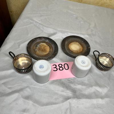 Silver plate demitasse Cups & saucers