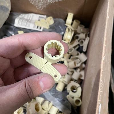 Box of plastic pipe clamps