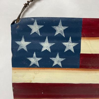 Metal Garden American Flag Sign 4th of July decoration