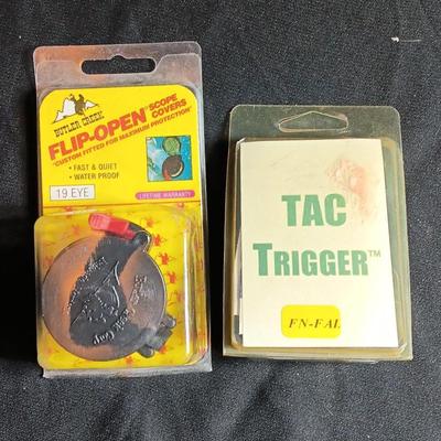 Butler Creek Scope covers new in package and a FN-FAL Tac Trigger