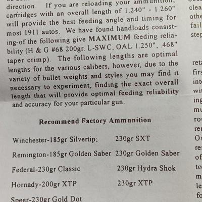 New Wilson Combat Wilson-Rogers Magazine 8 round .45 ACP Government / Gold / Commander