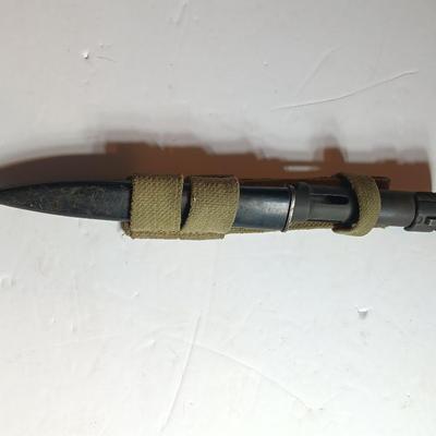 Vintage SOUTH AFRICAN R1 FAL TYPE C BAYONET, WITH SCABBARD AND CANVAS FROG
