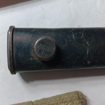 Vintage SOUTH AFRICAN R1 FAL TYPE C BAYONET, WITH SCABBARD AND CANVAS FROG