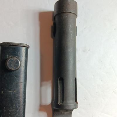 Vintage SOUTH AFRICAN R1 FAL TYPE C BAYONET, WITH SCABBARD AND CANVAS FROG