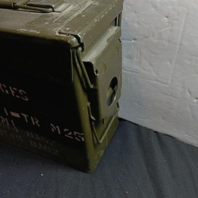 Military issued Metal Ammunition chest stenciled 250 Cartridges. .30 inch 4 ball ,,,,
