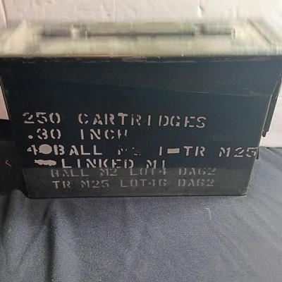 Military issued Metal Ammunition chest stenciled 250 Cartridges. .30 inch 4 ball ,,,,