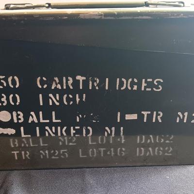Military issued Metal Ammunition chest stenciled 250 Cartridges. .30 inch 4 ball ,,,,
