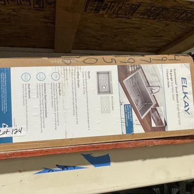 New in Box 18 ga. Stainless Steel Sink - 33"l x 22"w x 9"d - dual mount