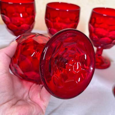 Viking Georgian pattern Ruby goblets