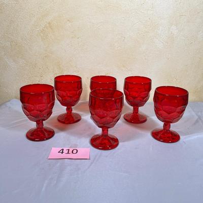 Viking Georgian pattern Ruby goblets