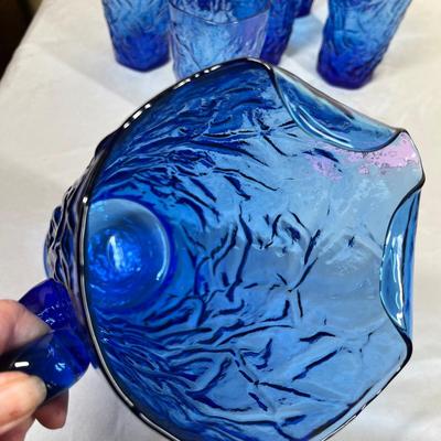 Blue pitcher & Glass set