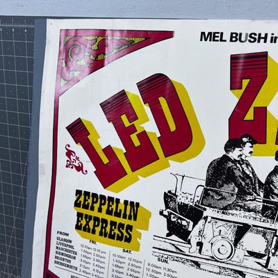 Led Zeppelin Poster Attached to a cardboard back