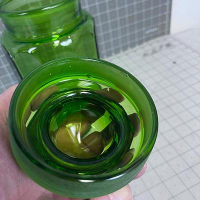 Green Apothecary Glass Jar