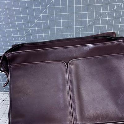 COACH Brown Leather Laptop or Briefcase with Strap, MADE in the United States!