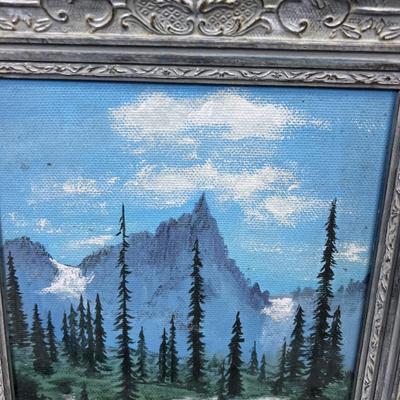 Oil on Board by Charles Amott Mountains