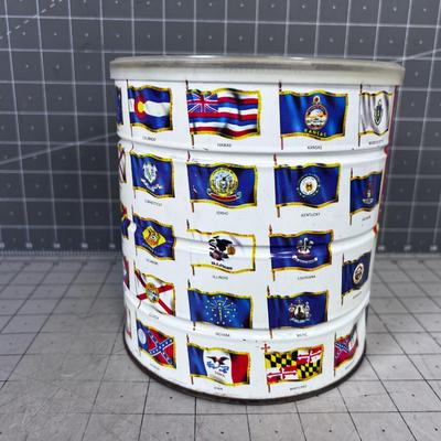 Flags of the Fifty States Coffee Can