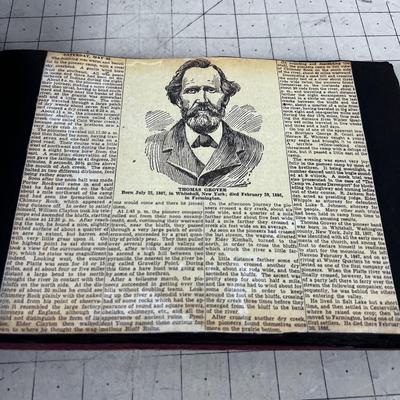 Scrapbook with Clippings of the UTAH PIONEERS Early LDS Leaders