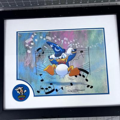 Framed Matted DISNEY Print with COY Donald Duck