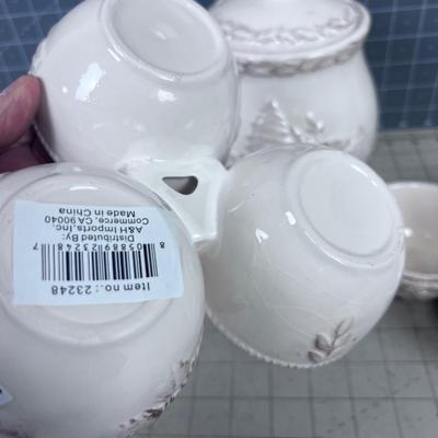 A Deer Canister and 2 Bird Condiment Trays, NEW