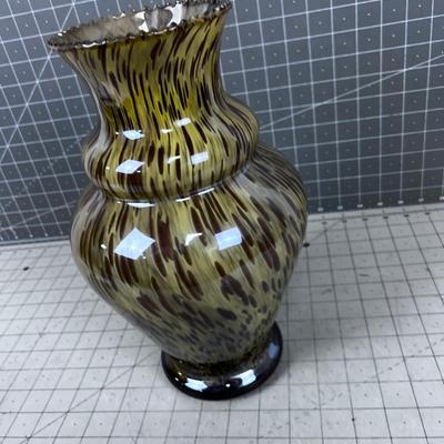Decorative Glass Vase Tortoise Shell Design