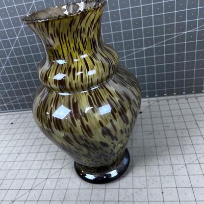 Decorative Glass Vase Tortoise Shell Design