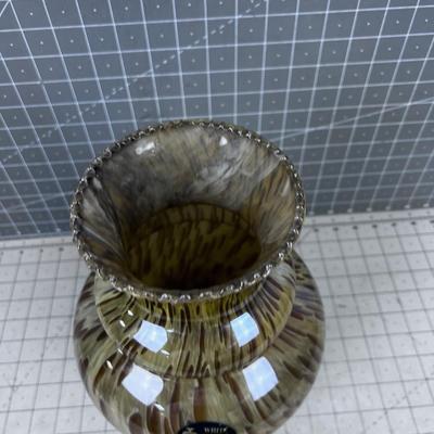 Decorative Glass Vase Tortoise Shell Design