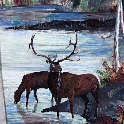 Rocky Mountain Elk Acrylic on Board