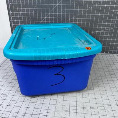 Tub Full of Fabric and other Sewing Notions.
