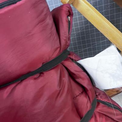 Canvas Camp Stool and Sleeping Bag