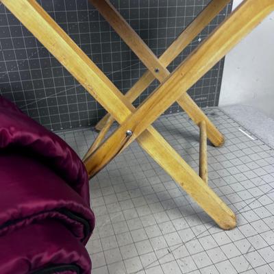 Canvas Camp Stool and Sleeping Bag