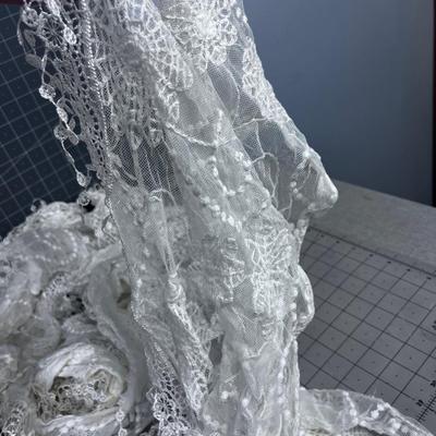 Large Pile of Matching NEW Stevie Nicks Style Lace Scarfs