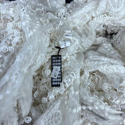 Large Pile of Matching NEW Stevie Nicks Style Lace Scarfs