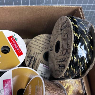 Bankers Box full of GOLD Toned RIBBON