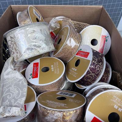 Bankers Box full of GOLD Toned RIBBON