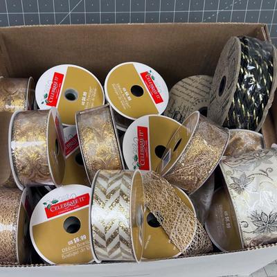 Bankers Box full of GOLD Toned RIBBON