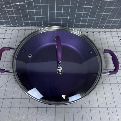 Cooks Essential 10-1/2" Purple NEW Sauce Pan with Lid