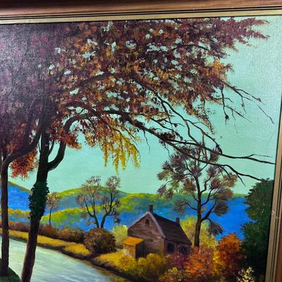 Oil on Board by G.H. Jones Autumn on the River