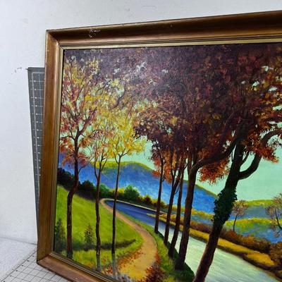 Oil on Board by G.H. Jones Autumn on the River