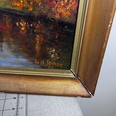 Oil on Board by G.H. Jones Autumn on the River