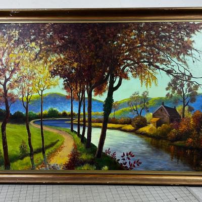 Oil on Board by G.H. Jones Autumn on the River