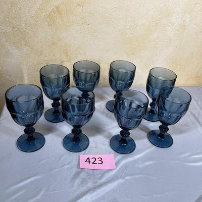 Set of Smoke Blue goblets